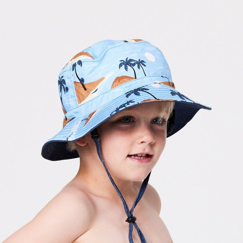 Crywolf Reversible Bucket Hat - Blue Lost Island - HYPHEN KIDS