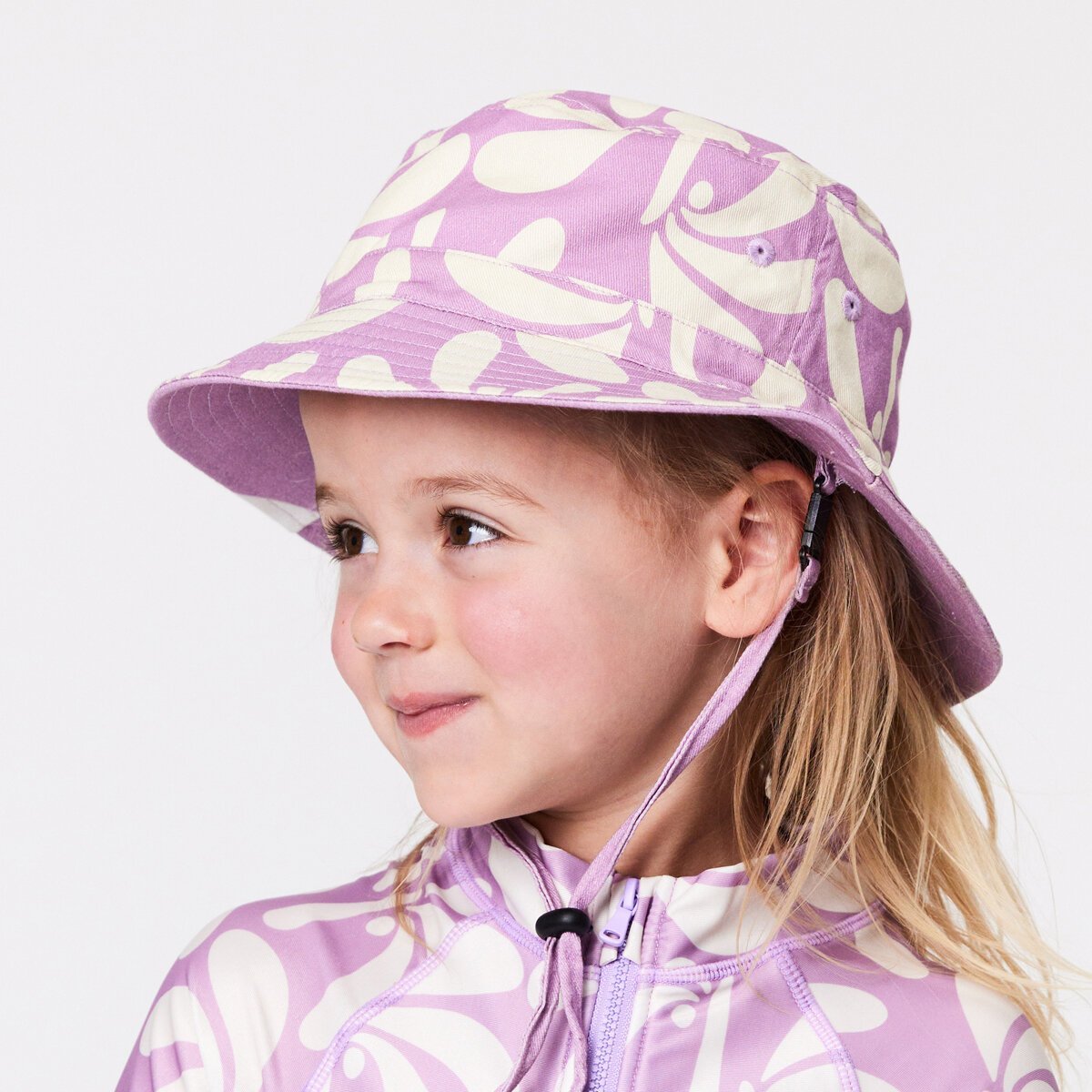 Crywolf Reversible Bucket Hat - Lilac Palms - HYPHEN KIDS