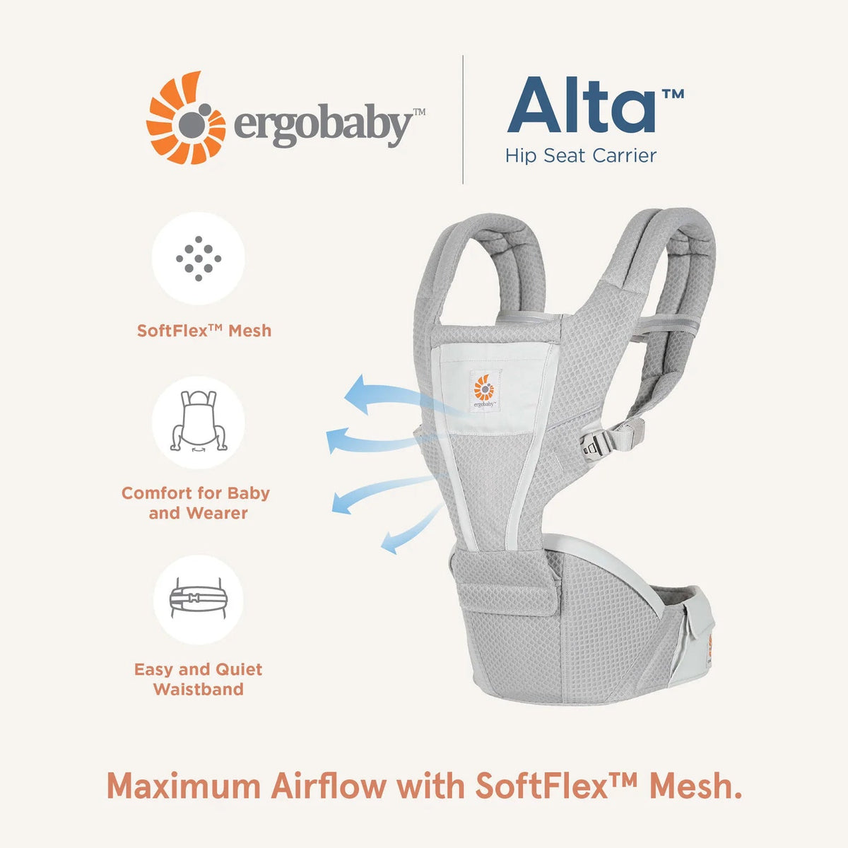 Ergobaby Alta Hip Seat Baby Carrier - Midnight Blue - HYPHEN KIDS