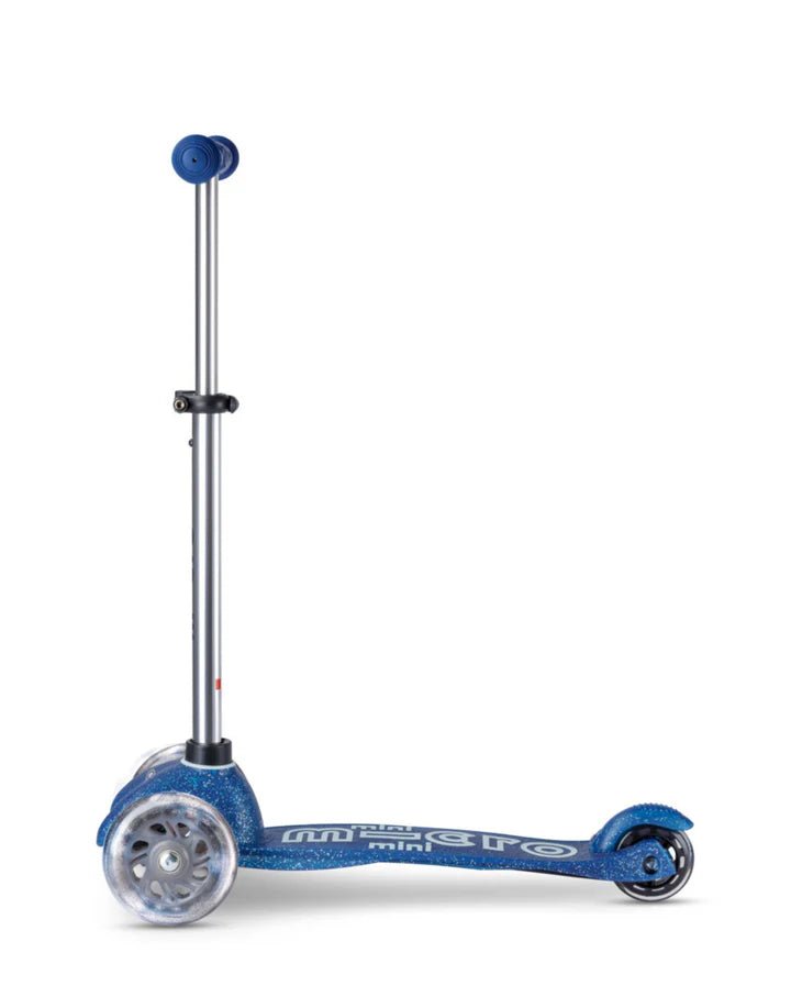 Mini Micro Deluxe Glitter LED 3 Wheel Scooter - Blue - HYPHEN KIDS