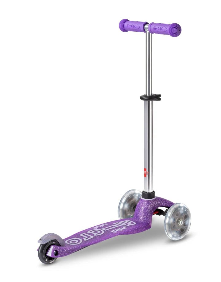 Mini Micro Deluxe Glitter LED 3 Wheel Scooter - Purple - HYPHEN KIDS