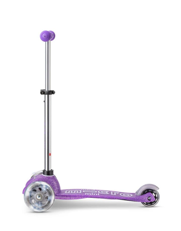 Mini Micro Deluxe Glitter LED 3 Wheel Scooter - Purple - HYPHEN KIDS