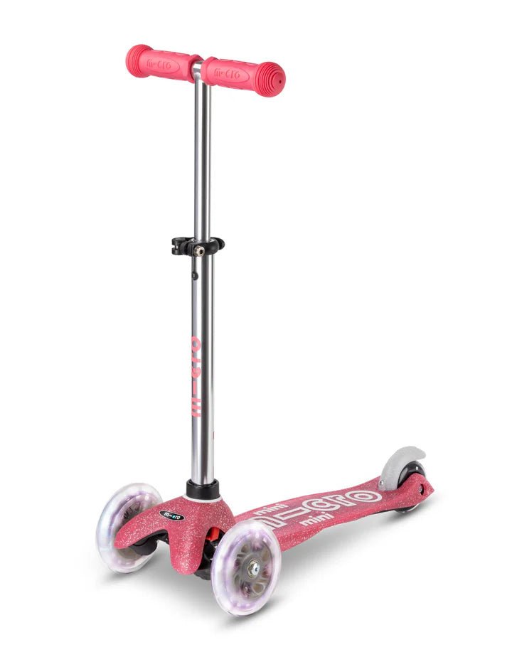 Mini Micro Deluxe Glitter LED 3 Wheel Scooter - Pink - HYPHEN KIDS