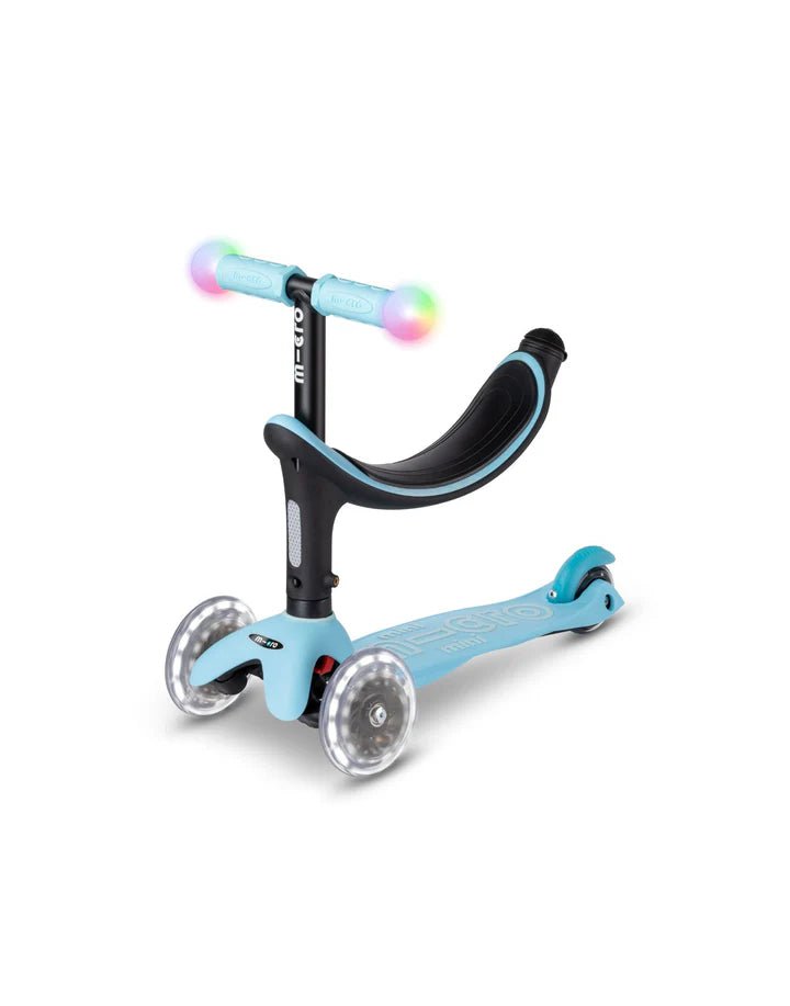 Micro Mini2Grow Deluxe Magic LED Scooter - Light Blue - HYPHEN KIDS