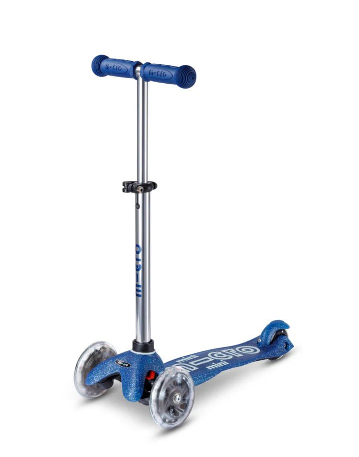 Mini Micro Deluxe Glitter LED 3 Wheel Scooter - Blue - HYPHEN KIDS