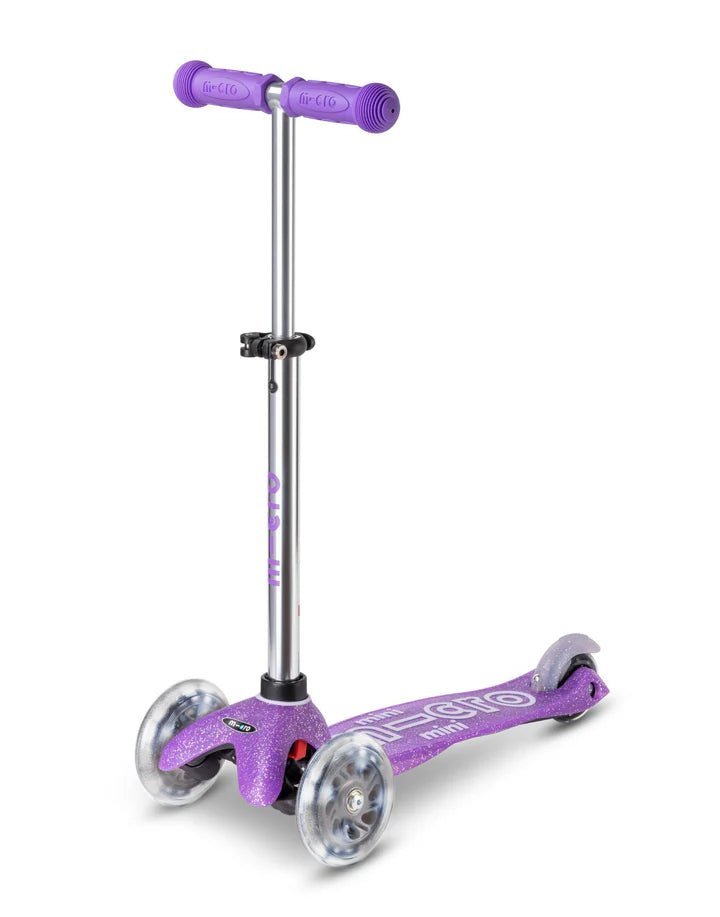 Mini Micro Deluxe Glitter LED 3 Wheel Scooter - Purple - HYPHEN KIDS