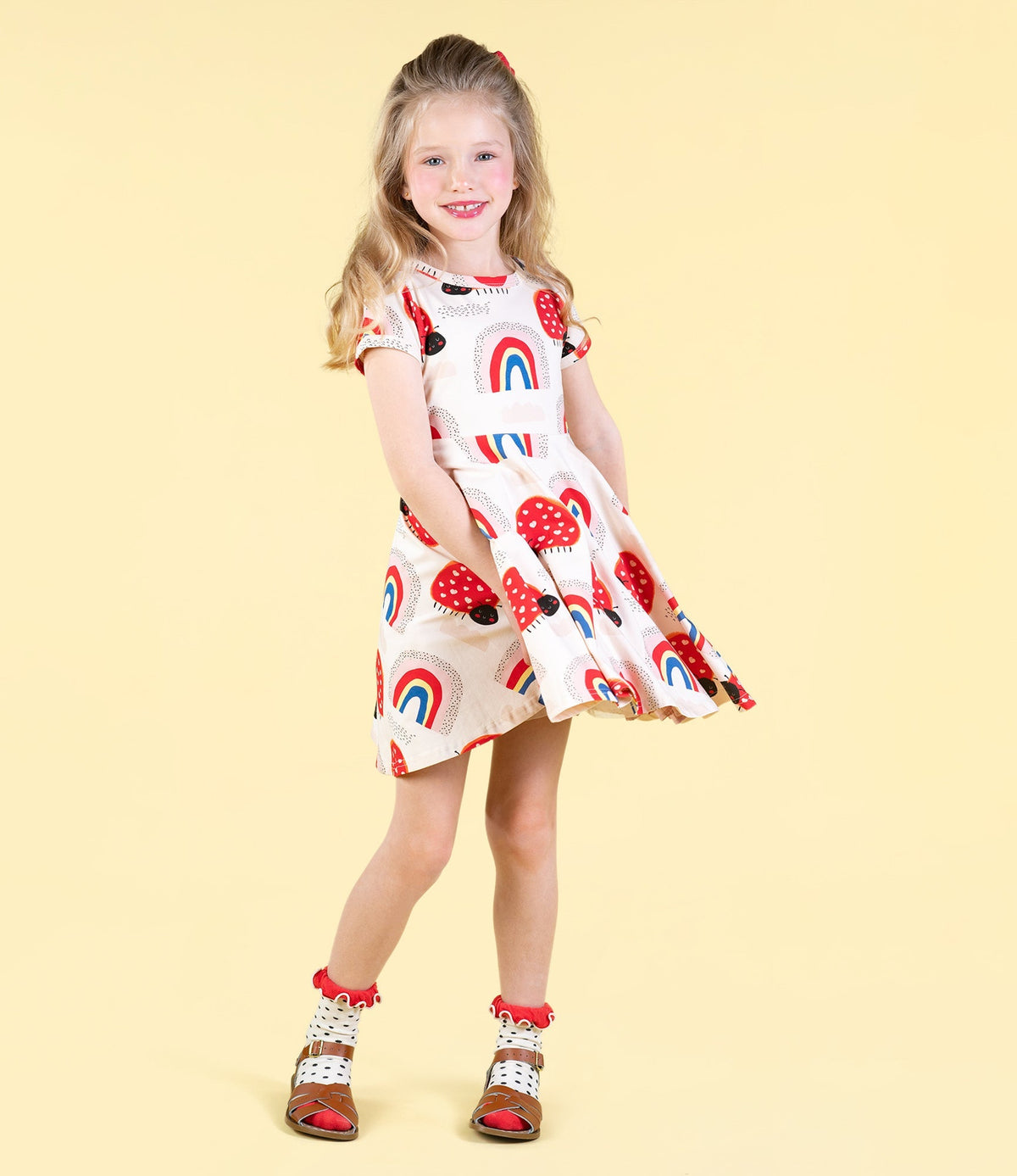 Rock Your Kid Love Bug Rainbow Waisted Dress - HYPHEN KIDS