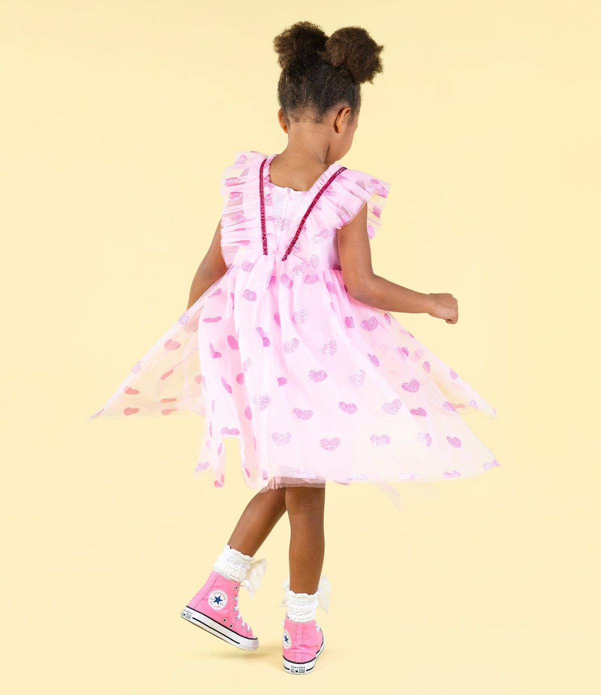 Rock Your Kid Pink Glitter Heart Tulle - HYPHEN KIDS