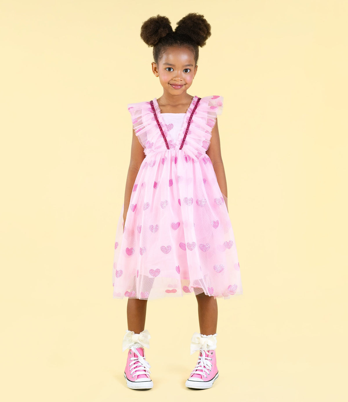 Rock Your Kid Pink Glitter Heart Tulle - HYPHEN KIDS