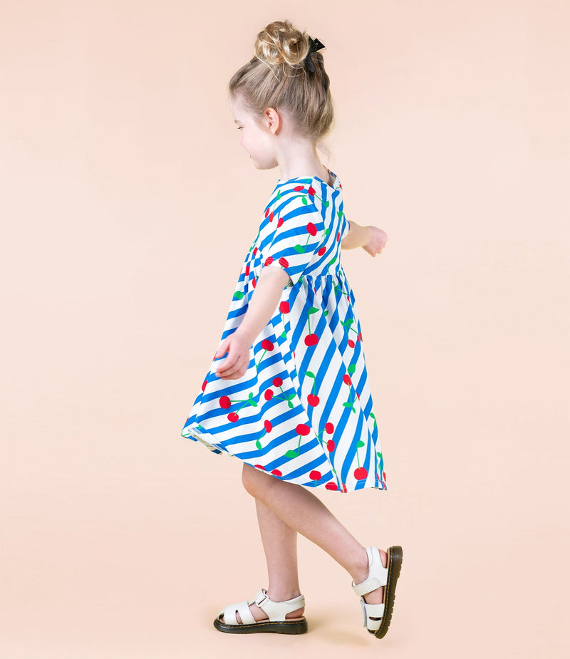 Rock Your Kid Cherry Stripes Dress - HYPHEN KIDS