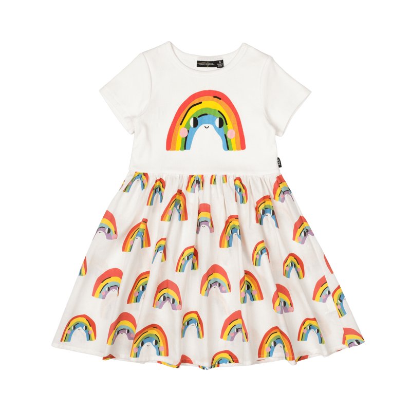 Rock Your Kid Over The Rainbow T-Shirt Dress - HYPHEN KIDS