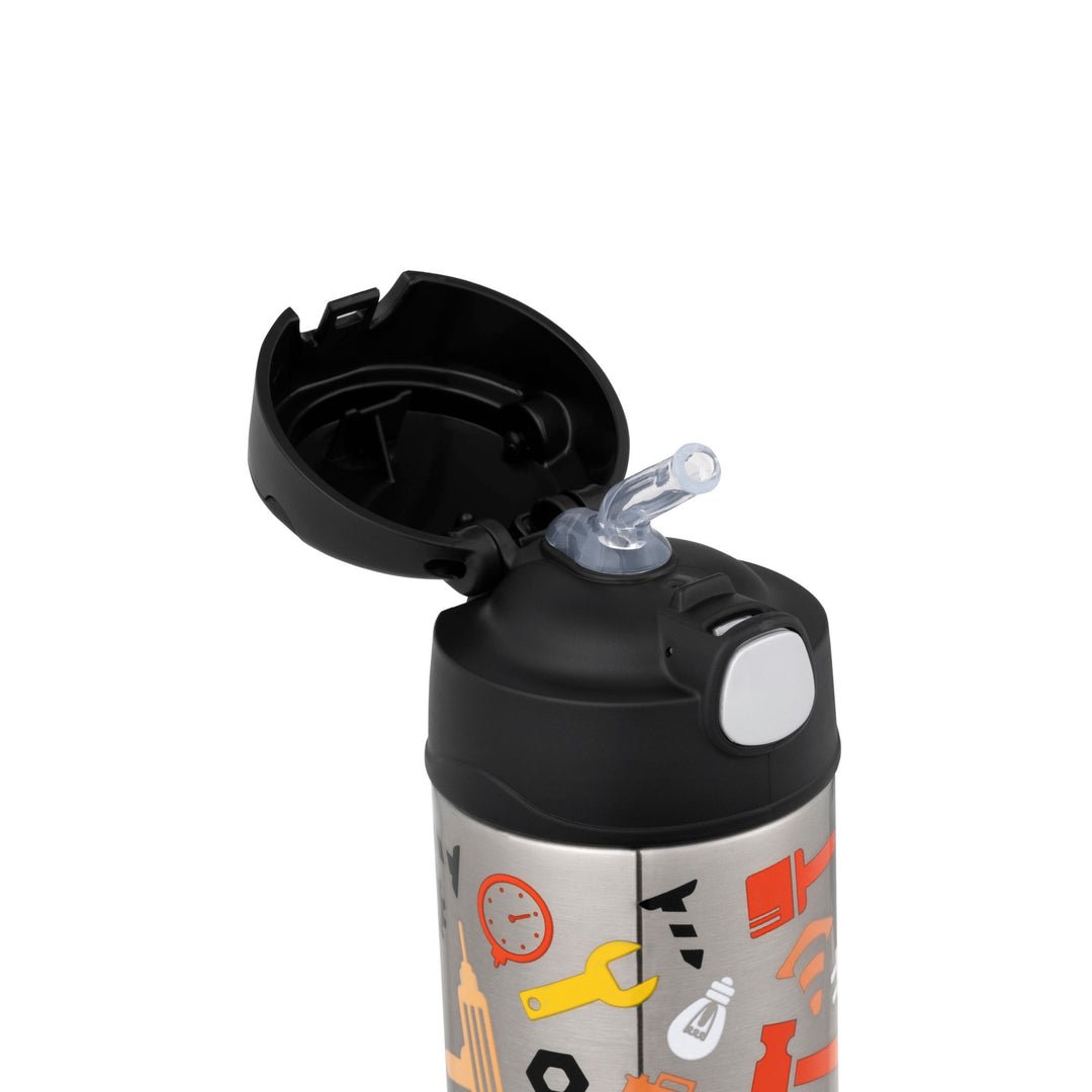 Thermos 355ml Stainless Steel Water Bottle Construction Zone - HYPHEN KIDS