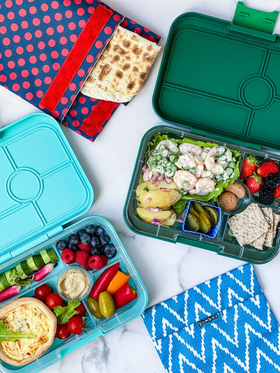 Yumbox Tapas Bento Lunch Box - 4 Compartment With NYC Tray - Green - HYPHEN KIDS