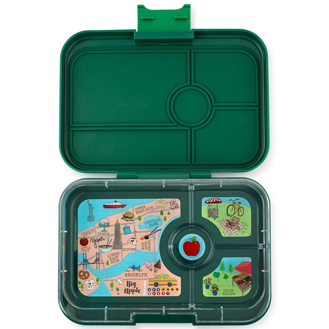 Yumbox Tapas Bento Lunch Box - 4 Compartment With NYC Tray - Green - HYPHEN KIDS