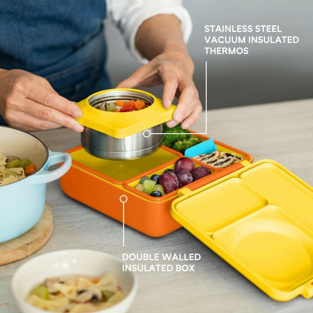 OmieBox V2 Bento Box for Kids  - (Sunshine) -HYPHEN KIDS